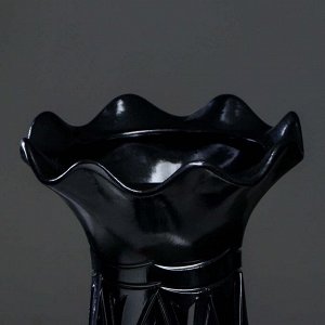 Ваза напольная "Элегия", резка, чёрная, 70 см, керамика