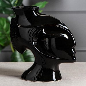Ваза настольная "Аватар", цвет черный, 27.5 см, керамика