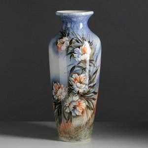 Ваза напольная "Виктория", цветы, роспись, 68 см, керамика