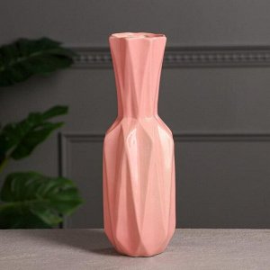 Ваза керамика настольная "Оригами", розовая, 28 см