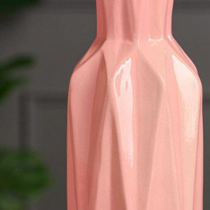 Ваза керамика настольная "Оригами", розовая, 28 см