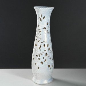 Ваза напольная "Глория" оформление, резка, белая, 69 см, керамика