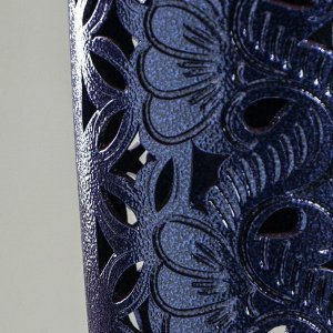 Ваза напольная "Ксения", антика, хром, синяя, 72 см, керамика