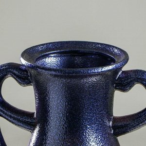 Ваза напольная "Ксения", антика, хром, синяя, 72 см, керамика