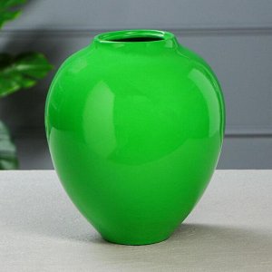 Ваза керамика настольная "Велеса", глянец, зелёная, 25 см 1 сорт