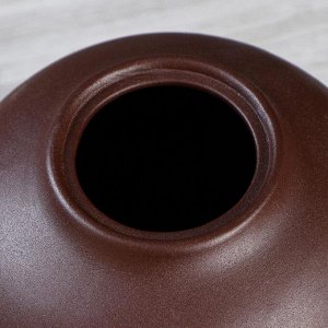 Ваза керамика настольная "Велеса", муар, коричневая, 25 см