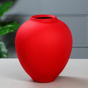 Ваза керамика настольная "Велеса", муар, красная, 25 см 1 сорт