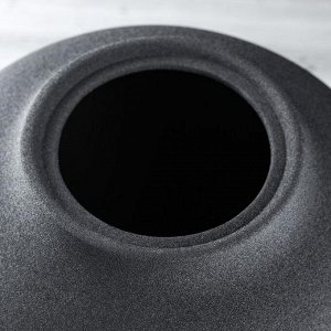 Ваза керамика настольная "Велеса", муар, чёрная, 26 см