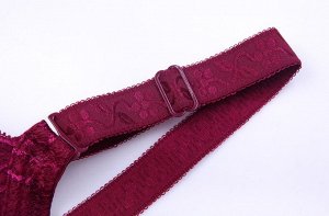 Кружевной бюстгальтер на регулируемых лямках без косточек, малиновый