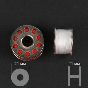 Набор шпулек с нитками, d = 20 мм, 12 шт, металл, цвет МИКС