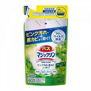 KAO "Magiclean Super Clean" Чистящий спрей-пенка для ванной комнаты, с защитой от плесени, с ароматом трав, сменная упаковка