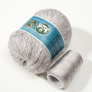 Пряжа "Mink wool" 90% пух норки,10% полиамид 350м/50гр + нитки (802 св-сер меланж)