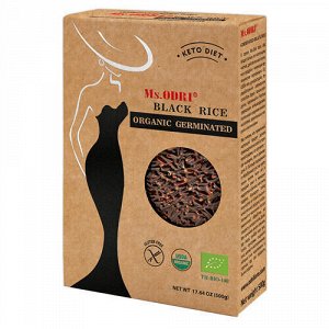 Рис длиннозерный нешлифованный пророщенный, чёрный Ms. Odri, 500 г
