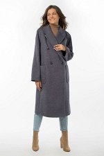 01-10709 Пальто женское демисезонное Микроворса индиго