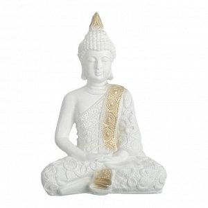 Фигура "Будда малый" 16х9х23см бело-золотая