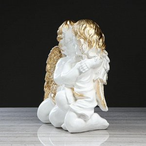 Статуэтка "Ангелы пара", бело-золотой цвет, 40 см