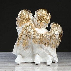 Статуэтка "Ангелы пара", бело-золотой цвет, 40 см
