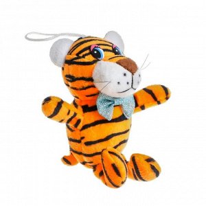Мягкая игрушка «Тигр с бантом», на подвесе, 16 см, цвета МИКС