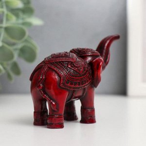 Нэцкэ полистоун "Слон в попоне" тёмно-красный 9,5х5х5,5 см
