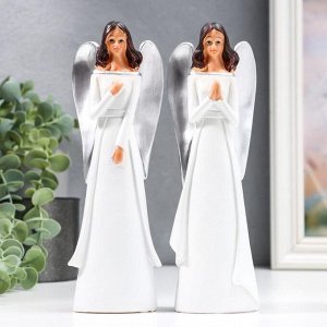 Сувенир полистоун "Девушка-ангел в белом платье со шлейфом" МИКС 21,7х4,5х7,5 см