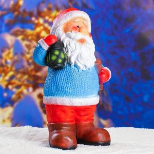 Статуэтка "Дед мороз с фонариком" с блестками 48см