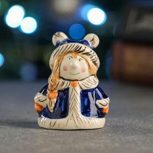 Фигура "Внучка Деда Мороза" 7 см, голубая