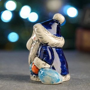 Фигура "Гном - Дед Мороз" 8 см, синяя