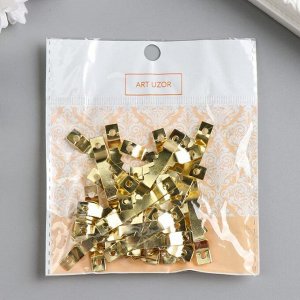 Зубчатая подвеска для картин, фоторамок металл (набор 40 шт) золото 4х0,5 см