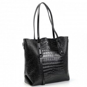 Женская кожаная сумка шоппер под крокодила
