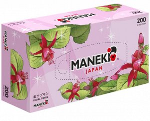 Салфетки бумажные "Maneki" Dream 2 слоя, белые, 200 шт./коробка/спайка 3 коробки