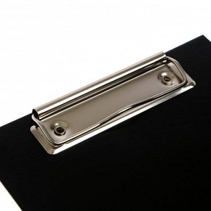 Планшет с зажимом А5, 2 мм, Calligrata, прочный, картон/бумвинил, черный (клипборд)