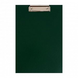 Планшет с зажимом А4, 2 мм, прочный, картон/бумвинил, зеленый (клипборд)
