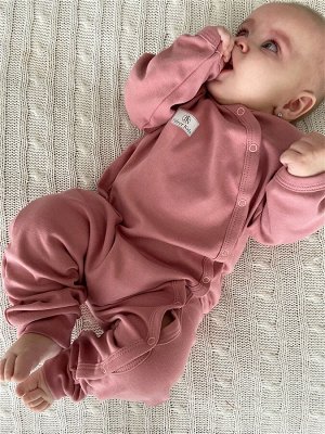 Комбинезон кнопка в ножку коллекция "Silver Kids", пудра