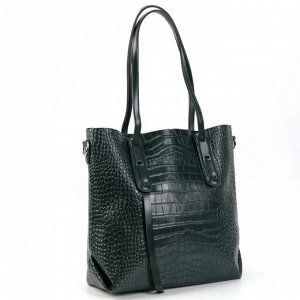 Женская кожаная сумка шоппер под крокодила