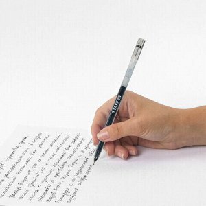 Ручка гелевая STAFF "EVERYDAY", ЧЕРНАЯ, длина письма 1000 м, игольчатый узел 0,5 мм, линия письма 0,35 мм, 143673