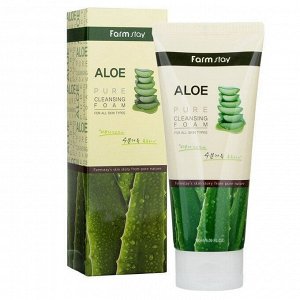 FarmStay Очищающая пенка для лица с экстрактом алоэ Aloe Pure Cleansing Foam