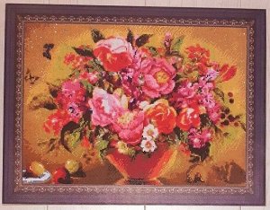 Алмазная живопись - мозаика Букет в розовых тонах 50*65 см