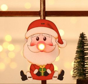 Новогоднее подвесное украшение с подсветкой "Дед Мороз"