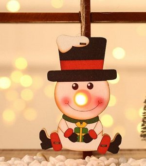 Новогоднее подвесное украшение с подсветкой "Снеговик"