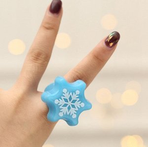 Кольцо новогоднее с подсветкой (бижутерия) "Снежинка"