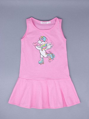Платье трикотажное для девочки, пони-единорог на роликах, розовый
