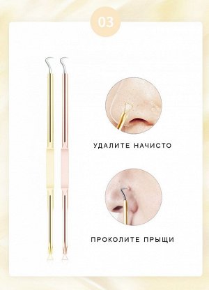 Профессиональный набор инструментов для удаления акне и чёрных точек Lanbena, Rose Gold