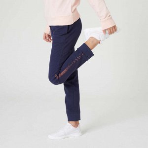 Спортивные брюки с карманами для девочек темно-синие
