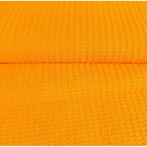 Ткань на отрез вафельное полотно гладкокрашенное 150 см 165 гр/м2 цвет апельсин
