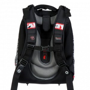 Рюкзак каркасный Hummingbird T, 37.5 х 29 х 19, для мальчика, Moto Racing, серый/красный