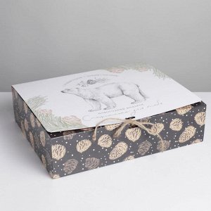 Коробка складная двухсторонняя «Новогодняя ботаника», 31 ? 24,5 ? 9 см