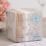 Новогодние салфетки бумажные Лилия 24х24 с рисунком &quot;Версаль&quot; 1сл 100л.