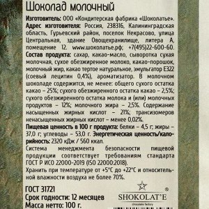 Шоколад молочный "С Новым годом и Рождеством" ретро, мальчик и девочка, 100 г