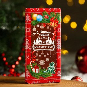 Шоколад молочный "Рождественские узоры" Норвегия, красный, 100 г