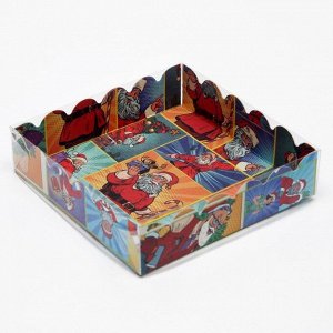 Коробочка для печенья "Pop-art новогодние супергерои", 12 х 12 х 3 см